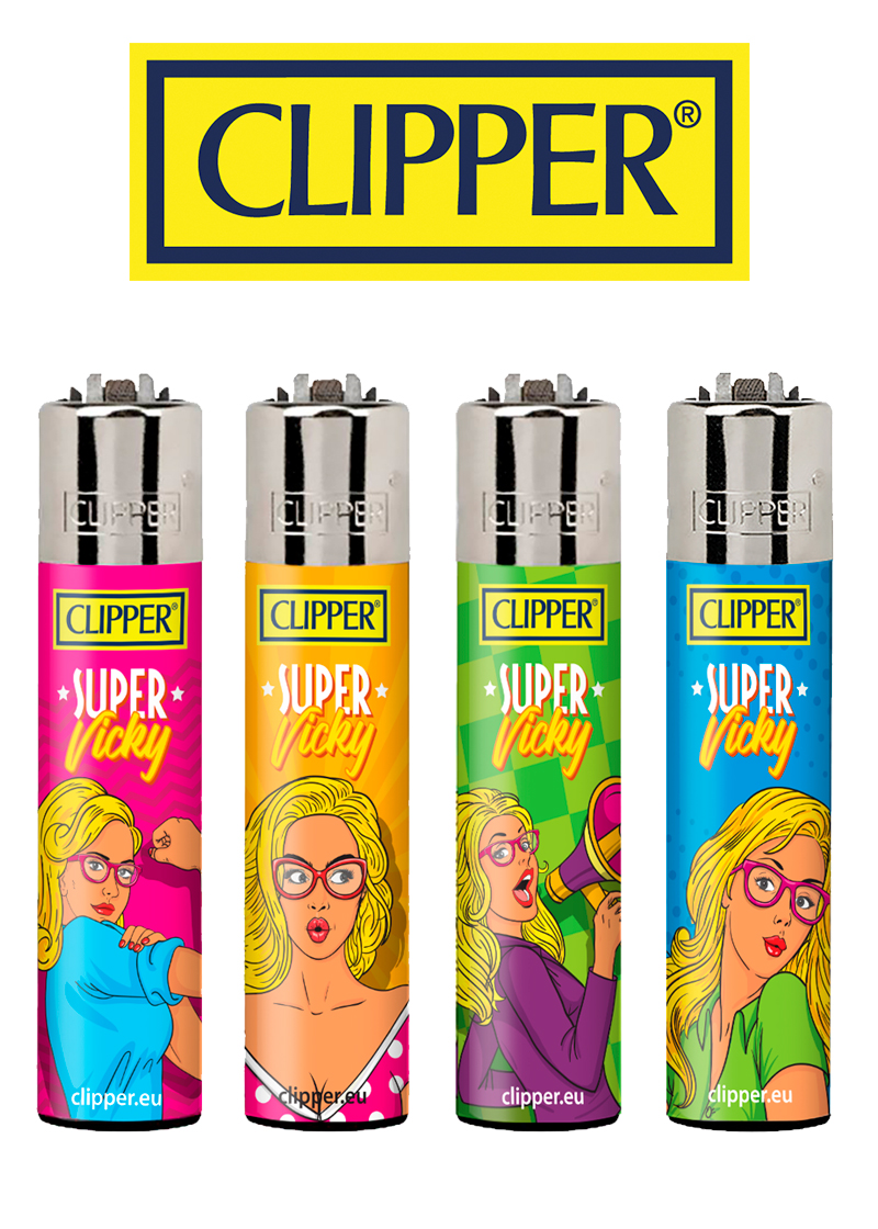 Ilustración estilo PopArt para serie de encendedores Clipper
